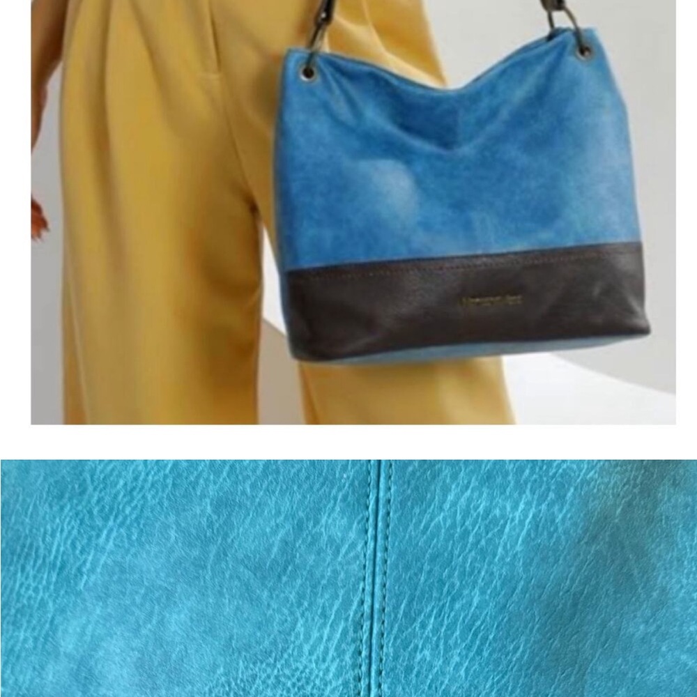 Montana West Select Teal Blue Brown Shoulder Bag Western Boho Colorblock Purse